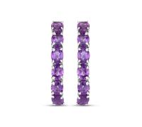 Rafaela Donata Boucles d'oreilles violet foncé / argent, Taille One Size