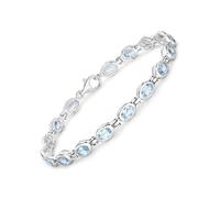 Rafaela Donata Bracelet pour Femme en 925/- Argent sterling Rhodié Topaz bleu Bleu taille de gemme 6x4 mm