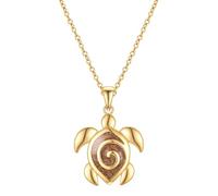 Rafaela Donata Chaîne pour Femme en 925/- Argent sterling Doré or jaune 14 carats Marron Chaîne en argent Tortue