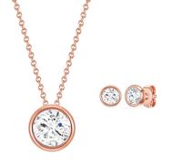 Rafaela Donata Parure de bijoux or rose / transparent, Taille One Size