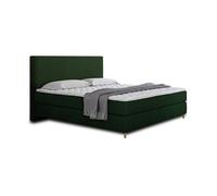 Rafaela - lit boxspring - 160x200 - coffres et surmatelas inclus - en velours - Vert