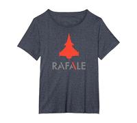 Rafale Jet de Combat T-Shirt, Femme Grandes Tailles, Bleu Chiné, 5X