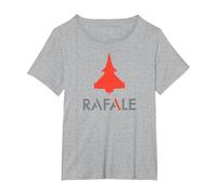 Rafale Jet de Combat T-Shirt, Femme Grandes Tailles, Gris Chiné, 4X