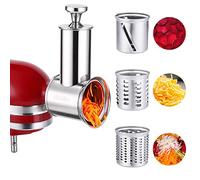 Rafbar Trancheuse en acier inoxydable pour mixeurs KitchenAid, passe au lave-vaisselle, grande râpe à légumes et fromage avec 3 lames