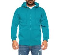 Raff & Taff Veste à capuche zippée pour homme Veste de survêtement Veste mi-saison Basic Simple jusqu'à 8XL, pétrole, 9XL