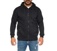 Raff & Taff Veste à capuche zippée pour homme Veste de survêtement Veste mi-saison Basic Simple jusqu'à 8XL, Noir , 10XL