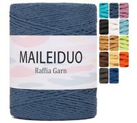 Raffia Fil à crocheter 2 mm x 300 m - Fil en raphia naturel - Pour travaux manuels, papier, raphia - Ruban cadeau - Fil en papier pour cordon, projets d'artisanat, chapeaux, sacs