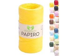 Raffia - MeriWoolArt Papiro - Pelote de 100 g (130 m) - Pour macramé, chapeaux d'été, sacs, projets de bricolage et accessoires de maison - Fil raphia respectueux de l'environnement - 1319