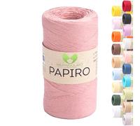 Raffia - MeriWoolArt Papiro - Pelote de 100 g (130 m) - Pour macramé, chapeaux d'été, sacs, projets de bricolage et accessoires de maison - Fil raphia respectueux de l'environnement - 1326