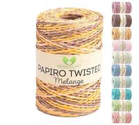 Raffia - MeriWoolArt Papiro Twisted - Pelote de 100 g (170 m) - Idéal pour macramé, chapeaux, sacs, projets de bricolage et accessoires de maison - Respectueux de l'environnement - 2308