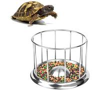 RAFFISH Mangeoire pour Tortue, Gamelle Tortue, en Acier Inoxydable Gamelle Reptile,Bol Durable pour Nourriture et Eau pour Reptile Rock pour Tortue d'eauMedium (5.5 * 3.9 * 1.4in)