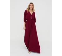 Raffya Purple Somerton Kaftan Style Embroidered Maxi Dress Purple 40