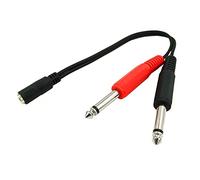 RAFGALDEX Adaptateur 3, 5 mm à 2 x 6, 35 mm, câble répartiteur, 20cm | Câble adaptateur 3.5mm à 2x6.35mm, pour haut-parleur amplificateur mélangeur de téléphone, séparateur