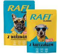 RAFI Classic Mix : assortiment de saveurs, nourriture humide pour chien au poulet et au bœuf, 24 x 400 g
