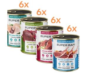 RAFI Super Mix 4 saveurs pâté pour chiens 24x800g