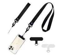 RAFIYU 2 Pièces Cordon Telephone Portable et 2 Patchs Universels Amovibles, Dragonne Telephone Portable, Laniere Telephone Portable, Cordon Tour de Cou, Compatibles avec Plupart des Smartphones Case