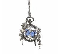 Rafonie Une Montre de Poche Significative en Forme de Papillon avec Chaîne, Pendentif de Montre Collier avec Charms en Cristal, Style D, One Size