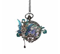 rafonie Une montre gousset papillon significative avec chaîne, pendentif montre collier avec breloques en cristal, Style-F, One Size