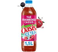 Rafraîchissement intense pour toute la famille - OASIS Thé Glacé Framboise Cassis, Bouteille de 1,5L - Lot de 4