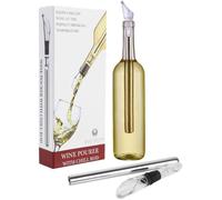 Rafraîchisseur à Vin Bâton Avec Aérateur et Bec Verseur Anti-Goutte,Refroidisseur de Bouteille en Acier Inoxydable