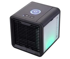 Rafraîchisseur d’Air DOMAIR COOL CUBE MINI - Portable 750 ml - Ventilation & Brumisation - Silencieux & Compact - 3 Vitesses - Pour Bureau, Chambre, Table - Noir