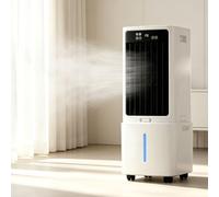 Rafraîchisseur d'air évaporatif 12L, 3-en-1 portable avec télécommande, 3 vitesses, 3 modes, minuterie 12H, oscillation, 2 blocs de glace, silencieux, pour maison bureau chambre