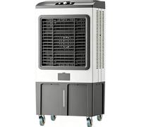 Rafraîchisseur d'Air Évaporatif Mobile Sans Tuyau d'Évacuation Refroidisseur 110L 3 Vitesses 550W 7000 M³/H Refroidissement Jusqu'à 100m² Ventilateur Climatiseur Mobile pour Intérieur Ext 62*42*130cm