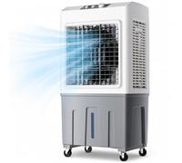 Rafraîchisseur d'Air Évaporatif Mobile Sans Tuyau d'Évacuation, Refroidisseur Silencieux 3 Vitesses, Refroidissement Jusqu'à 50m², Ventilateur Rafraîchissant Économique pour Intérieur Ext 50*34*100cm