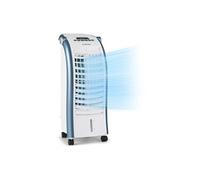 Rafraîchisseur d'air mobile - avec télécommande - Ventilateur climatiseur mobile sans évacuation - 444 m³/h - Blanc-Bleu