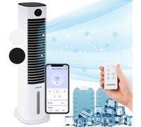 Rafraîchisseur d'air mobile - avec télécommande - Ventilateur climatiseur mobile sans évacuation - 480 m³/h - 8l - Blanc Blanc G