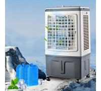 Rafraîchisseur d'air portable 30L, 3000m³/h, 100W, 3 vitesses, oscillation auto, 2 blocs glace, 3 rideaux d'eau, pour Chambre, Bureau, Maison