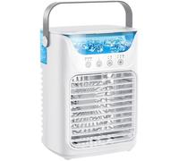 Rafraîchisseur d'air portable 4 en 1 avec 3 vitesses de ventilation, 7 LED RGB,d'eau de 700 ml et minuterie 2-6h,pour la maison