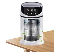 Rafraîchisseur d'Air pour Chambre,Ventilateur Humidificateur pour Bureau | Appareil Compact avec Éclairage LED et 3 Vitesses pour Chambre d'Enfant, Appartement et Camping