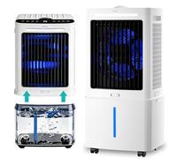 Rafraîchisseur d'Air Silencieux 25L Sans Évacuation avec Télécommande, 3-en-1 Refroidisseur Évaporatif, 24 Vitesses, 6 Pains de Glace, Minuterie 12H pour Maison, Bureau