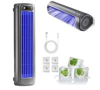 Rafraichisseur D'Air Silencieux, 3 Vitesses Et Silencieux,Mini air conditioner,Mini Air conditioner Et Rechargeable,Batterie Longue DuréE,Climatiseur Portable, Refroidissement Efficace (bleu)