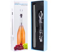 Rafraichisseur de Bouteille de Vin Bâton, 3 en 1 Tige Refroidissante Acier, Aérateur Décanteur, Anti-Goutte