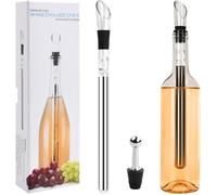 Rafraichisseur de Bouteille de Vin Set 3 en 1 Refroidisseur Bouteille en Acier Inoxydable Decanteur Aérateur à Vin