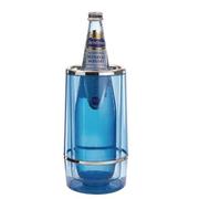 Rafraîchisseur de bouteille transparent isolant polystyrène - Bleu
