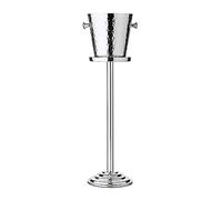 Rafraîchisseur de champagne EDZARD, rafraîchisseur de bouteille, rafraîchisseur de vin Capri, avec support, acier inoxydable, finition martelée, hauteur totale 85 cm, hauteur du rafraîchisseur 23 cm