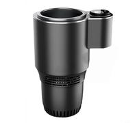 Rafraîchisseur et chauffe-boissons de voiture 2 en 1 12 V avec écran numérique, porte-gobelet en métal pour froid 0 °C à chaud 60 °C, portable pour camping, voyage, bureau, noir, 95 x 130 x 180 mm