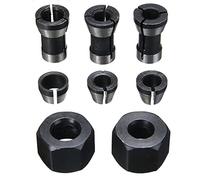 Rafstya 8 PièCes Haute PréCision Adaptateur de Pinces 6Mm/6.35Mm/8Mm Pince Mandrin Gravure Coupe Machine Routeur Fraise Outil