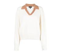 Rag & Bone, Femme, Pulls, Beige, Taille: 42 FR Beige Cashmere Polo Sweater
