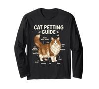Ragamuffin Cat Petting Guide Funny Cat Lover (en Anglais) Manche Longue