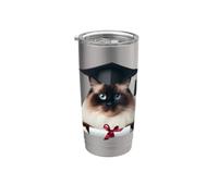 Ragdoll Casquette de cérémonie de remise de diplôme Motif chat Gobelet isotherme en acier inoxydable double paroi