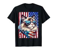 Ragdoll Cat American Flag USA Patriotic 4th of July Cat T-Shirt