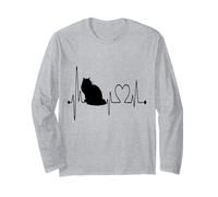 Ragdoll Cat Heartbeat EKG Funny J'aime Mon Chat Ragdoll Manche Longue