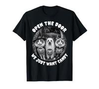 Ragdoll Cat ouvre la Porte Nous voulons Juste des Bonbons pour Halloween T-Shirt