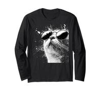 Ragdoll Chat avec Lunettes de Soleil Blanc Splash Art Cats Cool Manche Longue