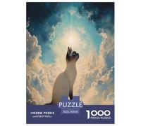 Ragdoll Chat Puzzle 1000 Pieces Cadeau Unique Jeu Éduchatif Défi Jouet À De Qualité Supérieure Peinture Art pour Adultes Et Enfants À Partir De 12 Ans 70x50cm/1000pcs