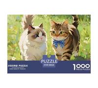 Ragdoll et Tabby Chat Puzzles De 1000 Pièces pour Adultes Pet Mignon Classiques pour Jeux Et Activités Familiales Stimulantes, Jeu Familial 38x26cm/1000pcs
